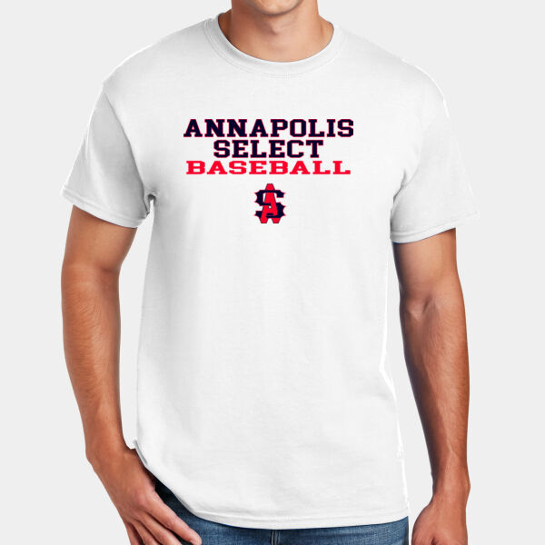 White and Gray Shirt with AS Baseball Logo Thumbnail