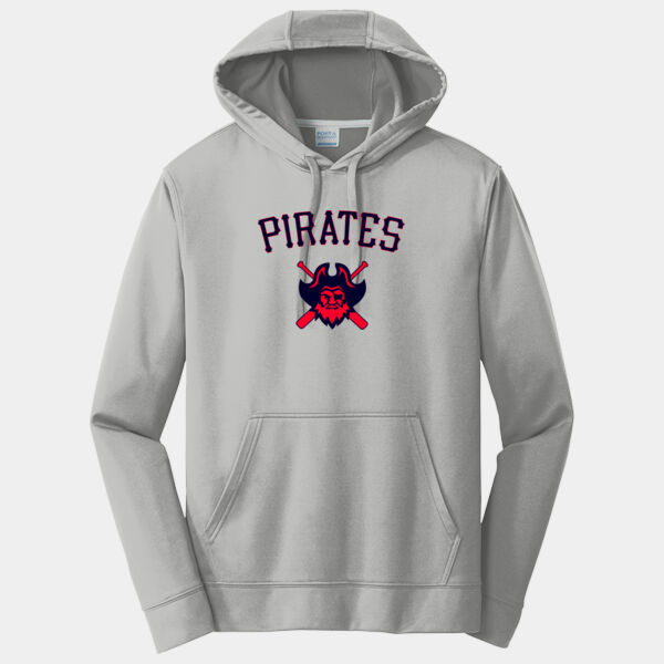 Silver Poly Hoodie with Pirates Logo Thumbnail