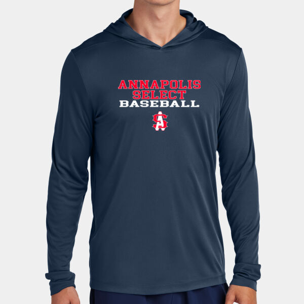 Navy Poly Hoodie Shirt with AS Baseball Logo Thumbnail
