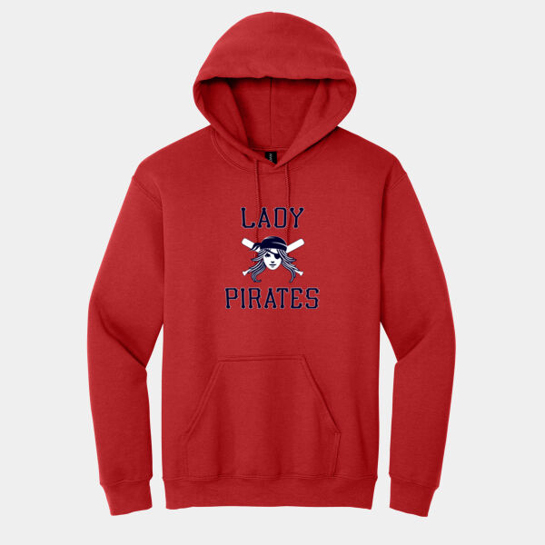 Red 50/50 Hoodie with Pirates Softball logo Thumbnail