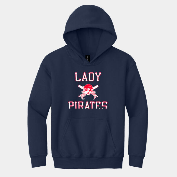 Navy Youth 50/50 Hoodie with Pirates Softball logo Thumbnail